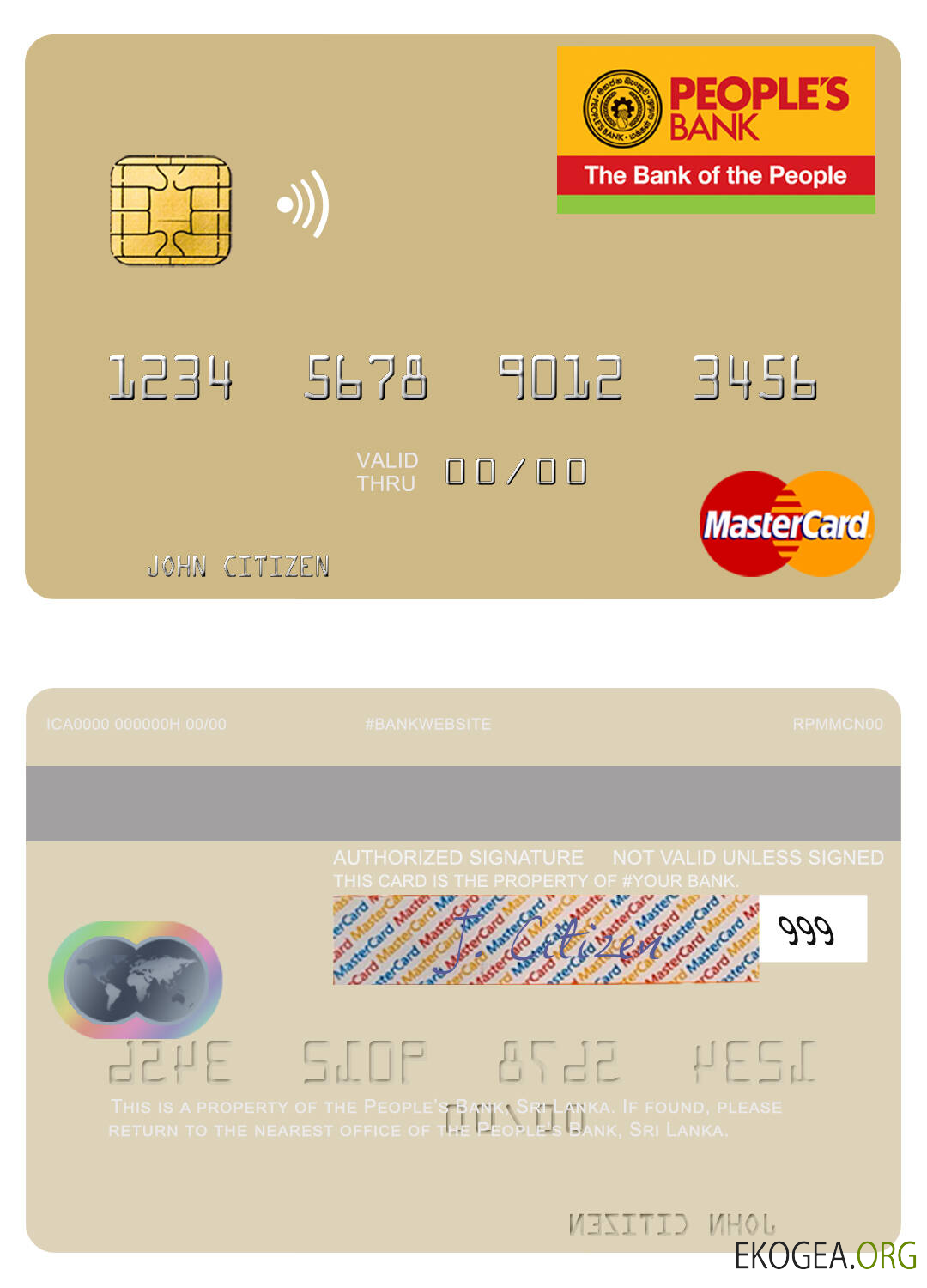 Mastercard de la Banque populaire du Sri Lanka